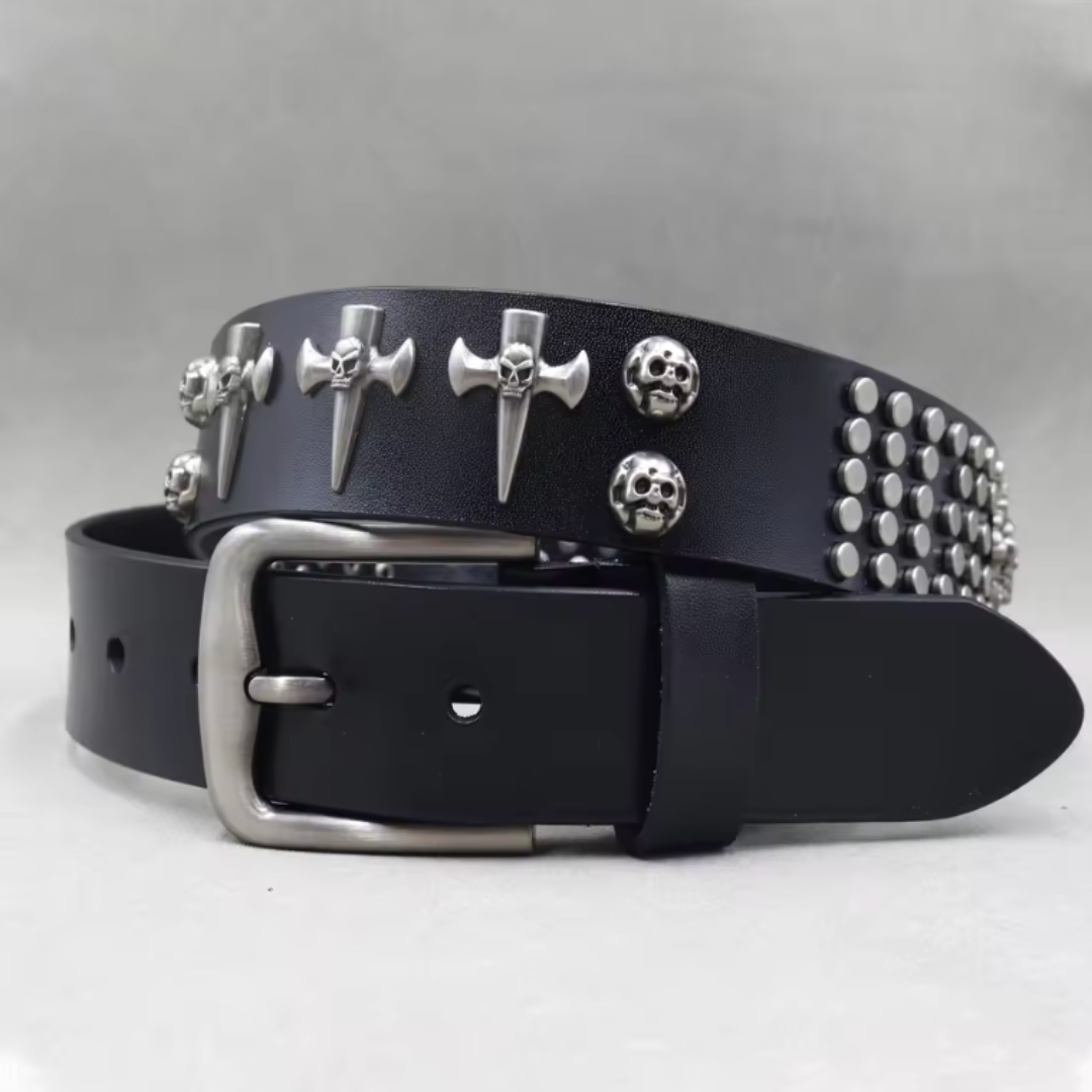 Zane Studded Leather Belt