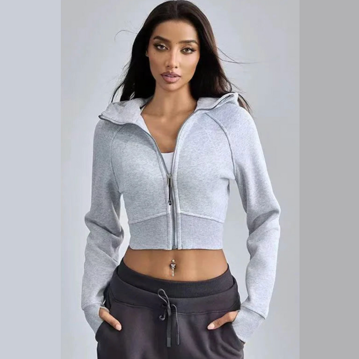 Kora Cropped Zip-up Hoodie