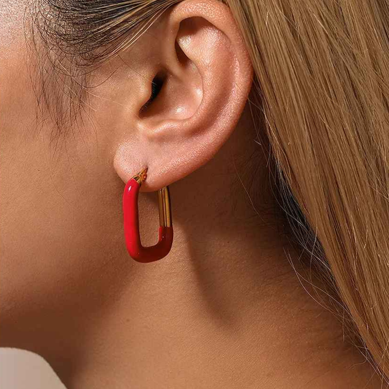Ceravine Enamel Hoop Earrings
