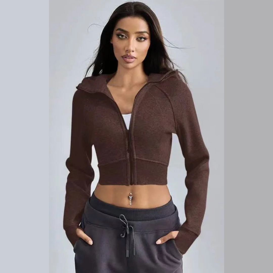Kora Cropped Zip-up Hoodie