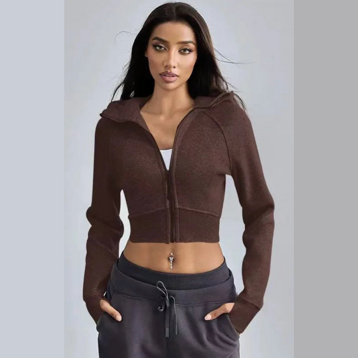 Kora Cropped Zip-up Hoodie