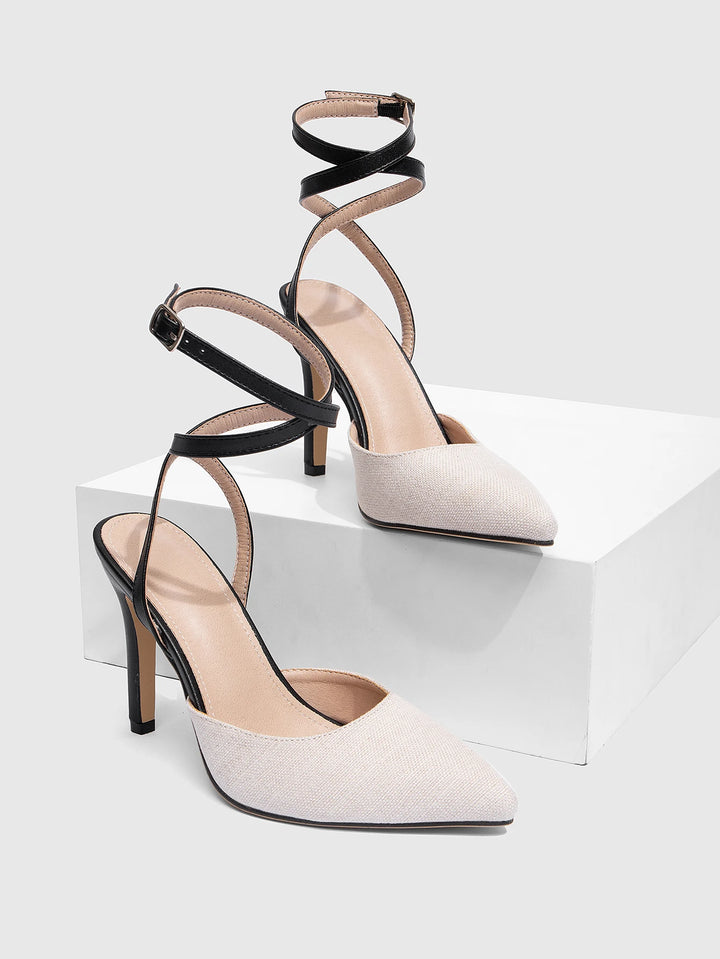 Almond Mocha Wrap Heels