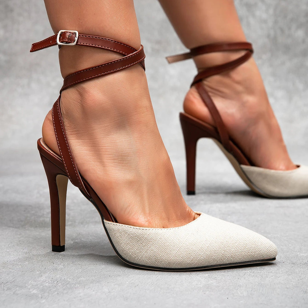 Almond Mocha Wrap Heels