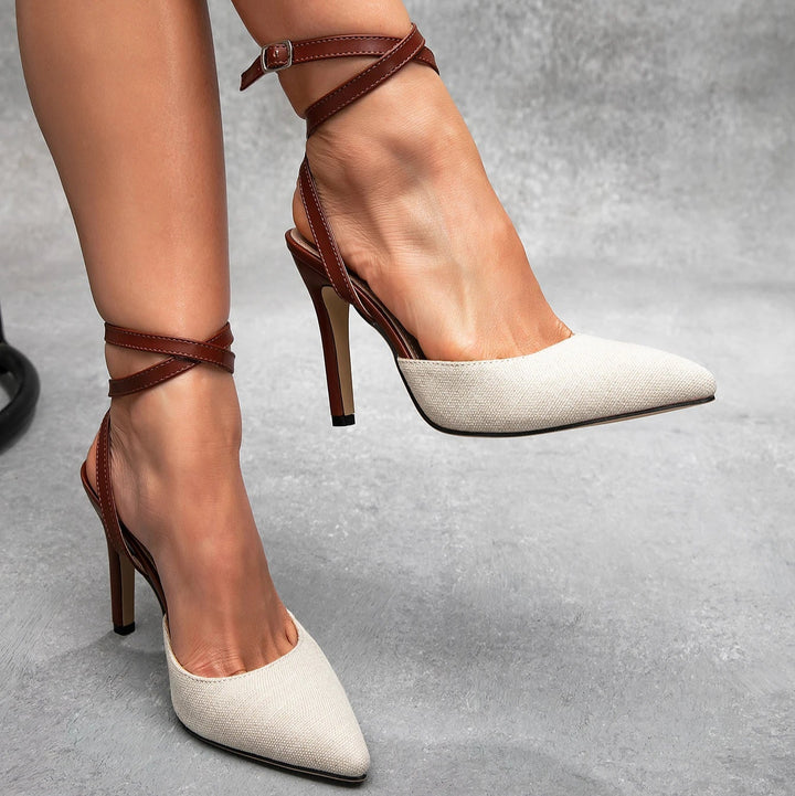 Almond Mocha Wrap Heels