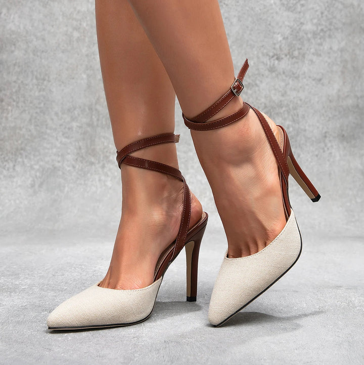 Almond Mocha Wrap Heels