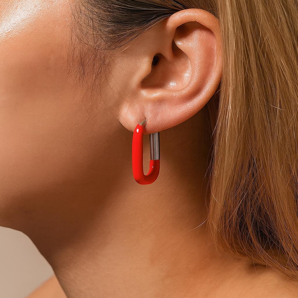 Ceravine Enamel Hoop Earrings