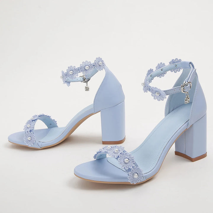 Fliora Pearlace Block Heels
