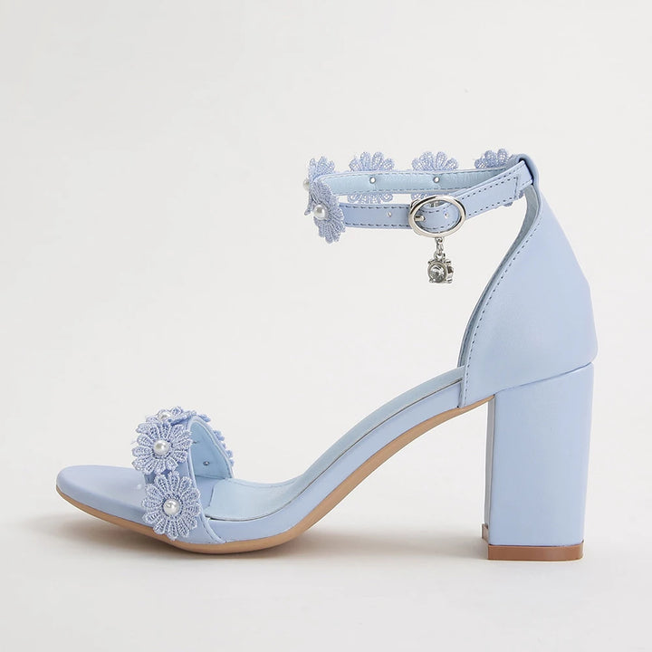 Fliora Pearlace Block Heels