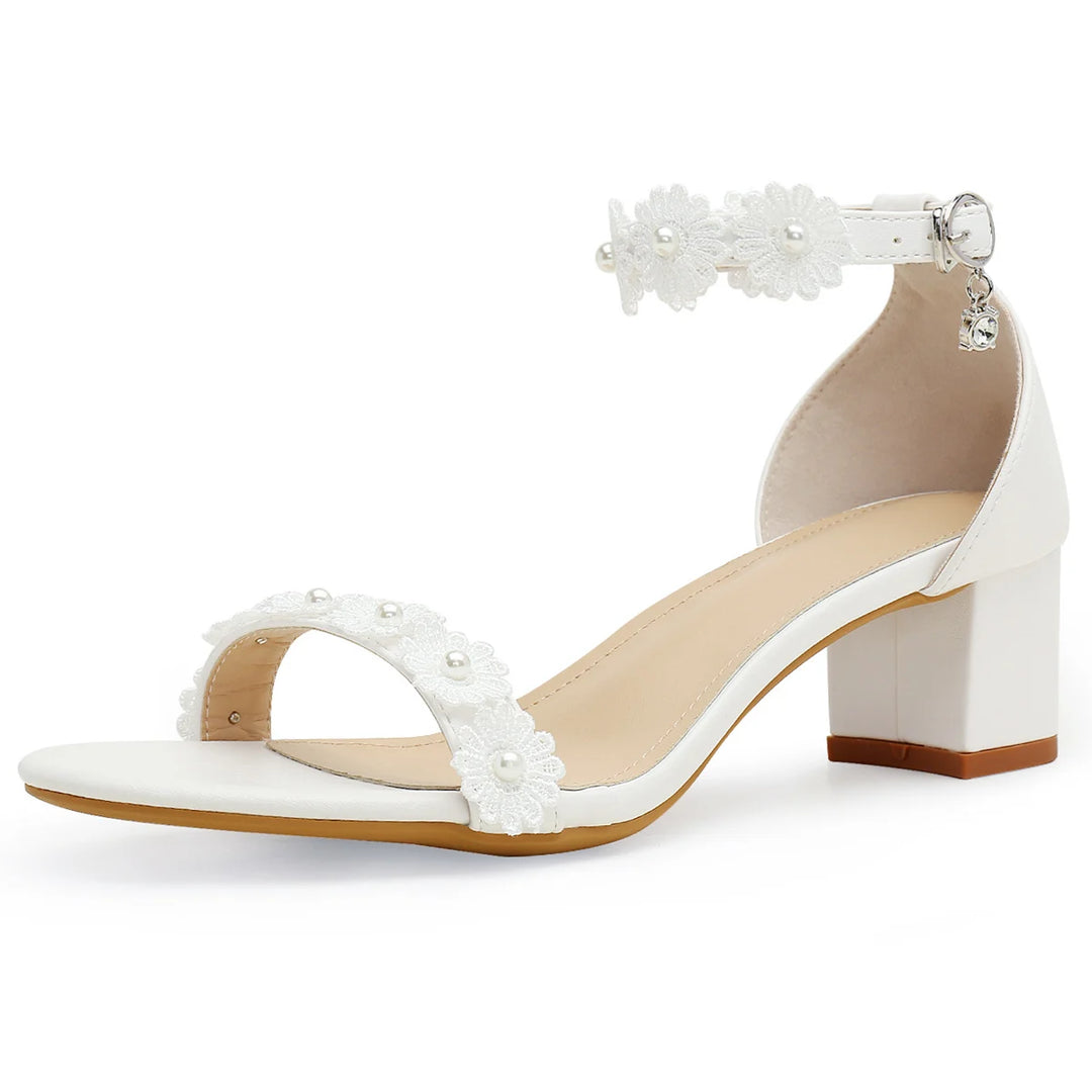 Fliora Pearlace Block Heels