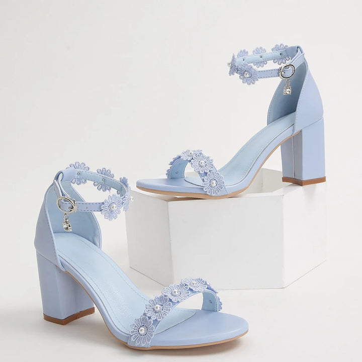 Fliora Pearlace Block Heels