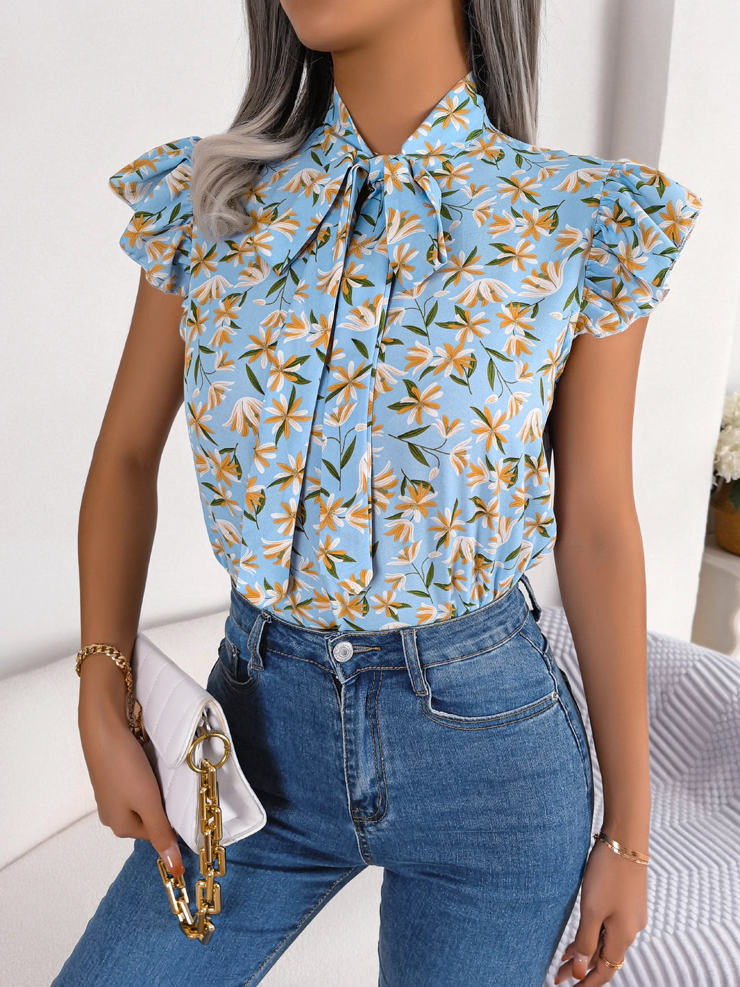 Luniva Ruffle Chiffon Blouse