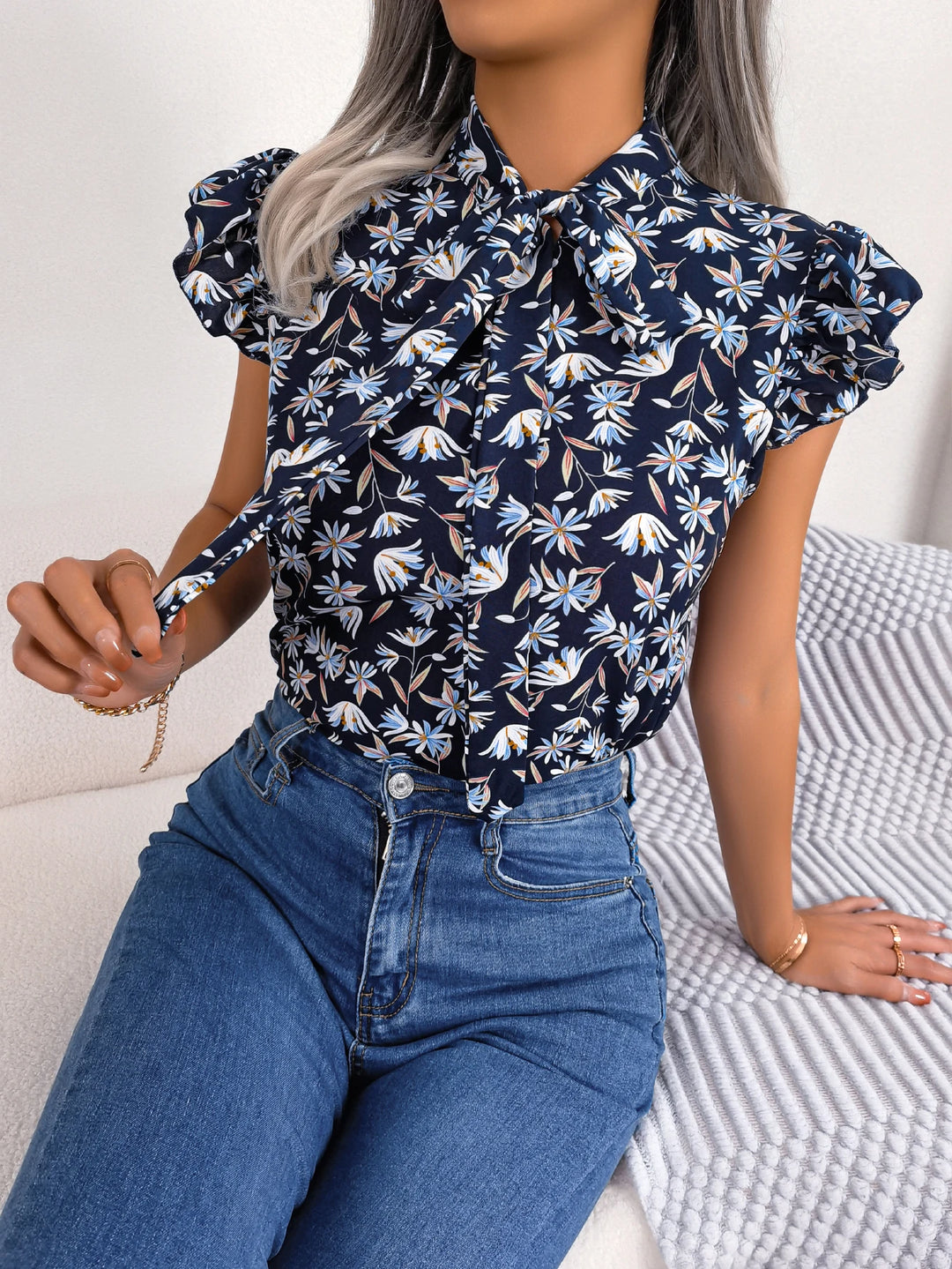 Luniva Ruffle Chiffon Blouse