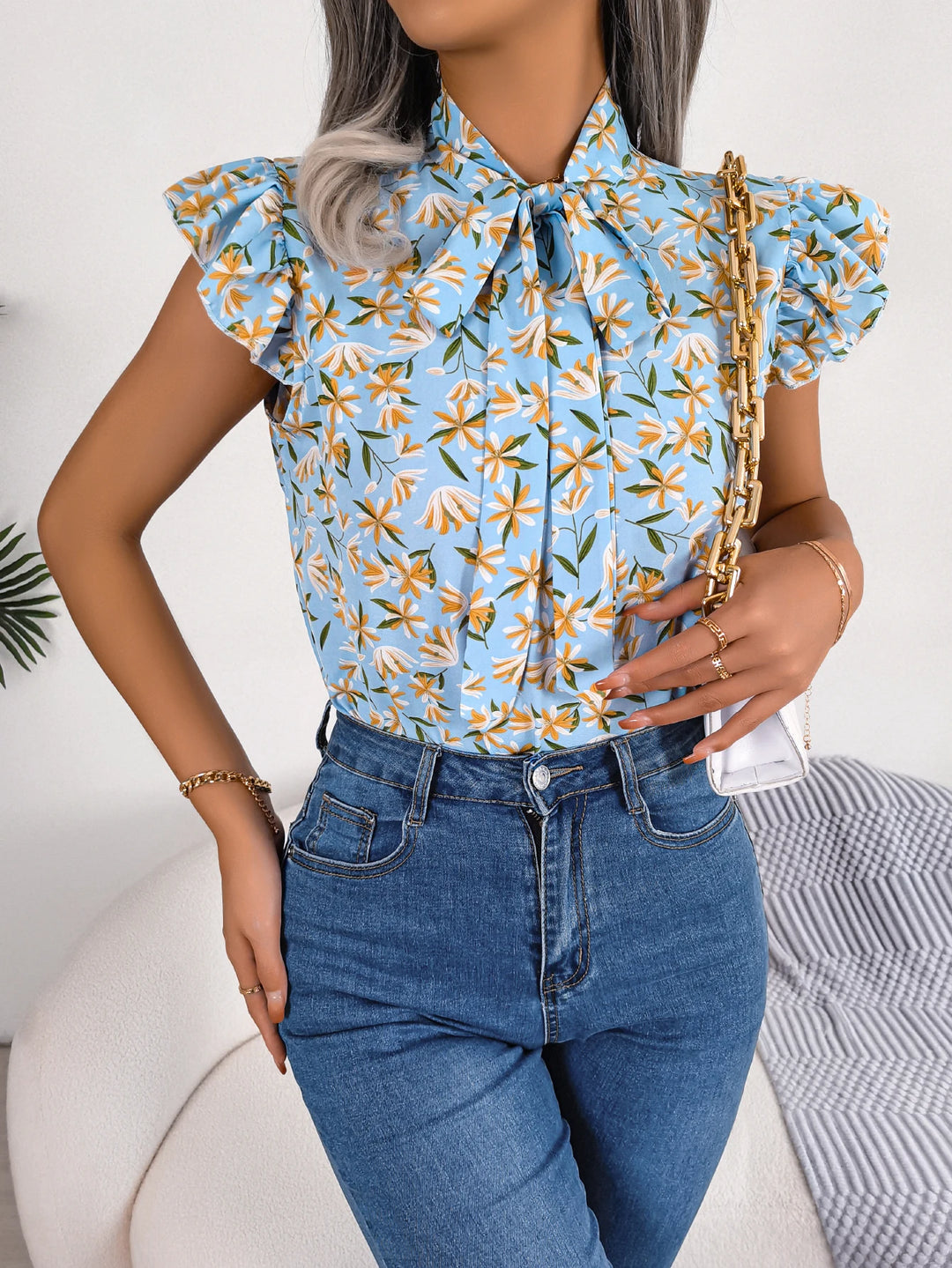 Luniva Ruffle Chiffon Blouse