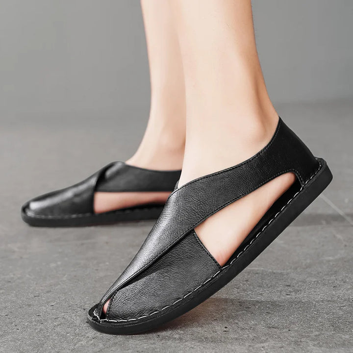 Outland Calfskin Crossover Sandal