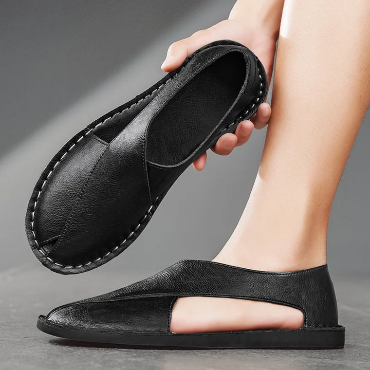 Outland Calfskin Crossover Sandal