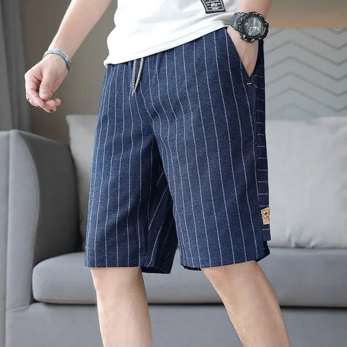Pinstripe Cotton Shorts
