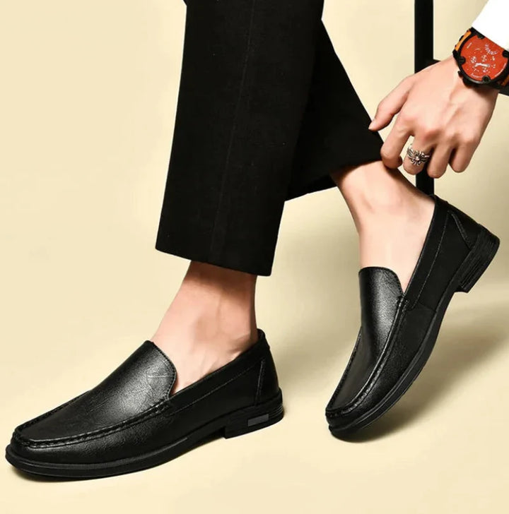 Carver Embossed Leather Loafers