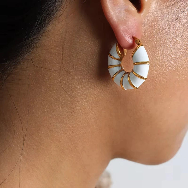 Marinline Enamel Hoop Earrings