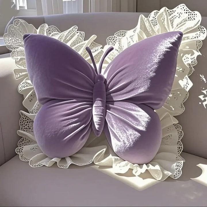 Allure Velvet Butterfly Cushion