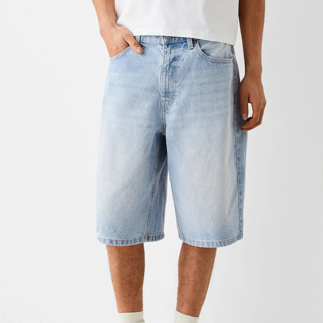 Pulse Drift Wide-Leg Denim Shorts