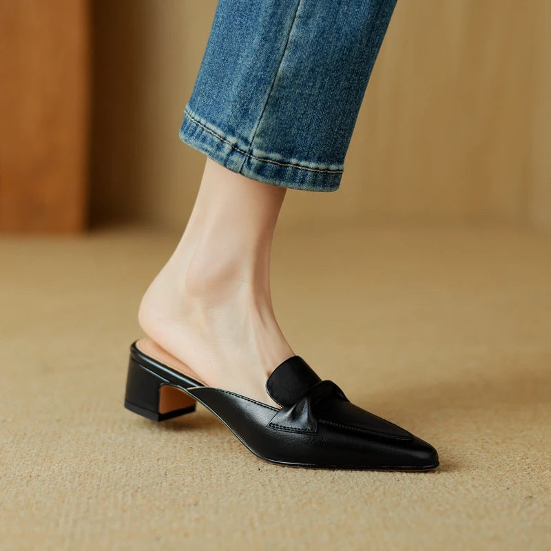 Alvéra Genuine Leather Mules