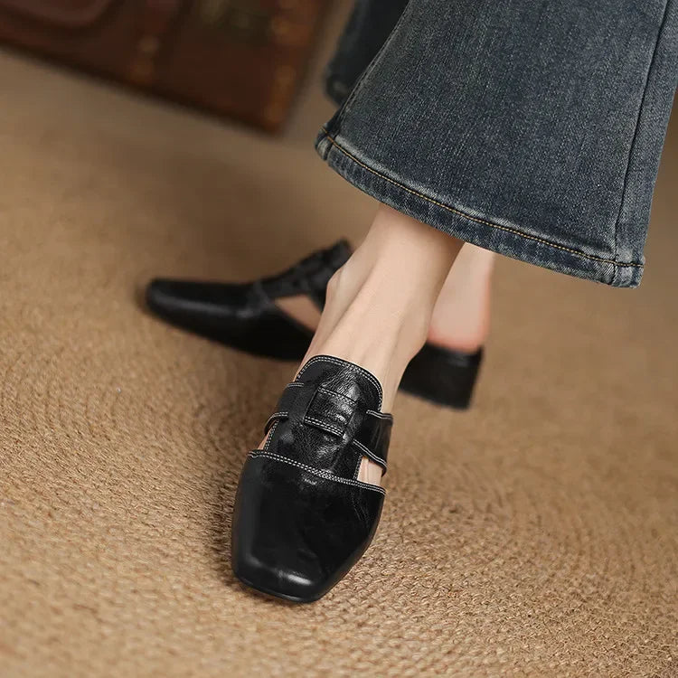 Tavrin Sleek Leather Mules