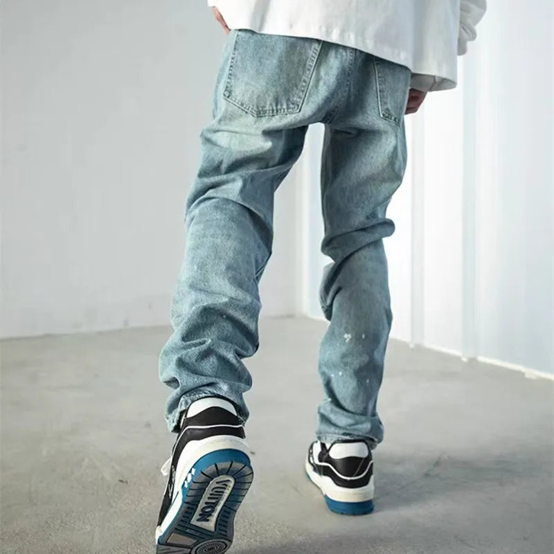Stone Crest Embroidery Denim Jeans
