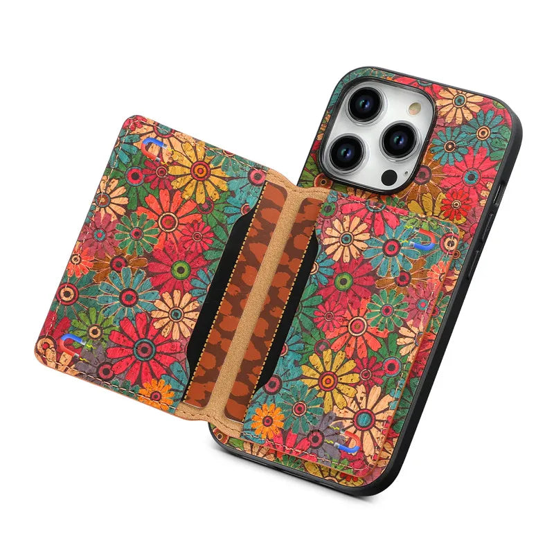 Amber Meadow Leather iPhone Case