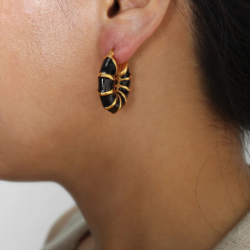 Marinline Enamel Hoop Earrings