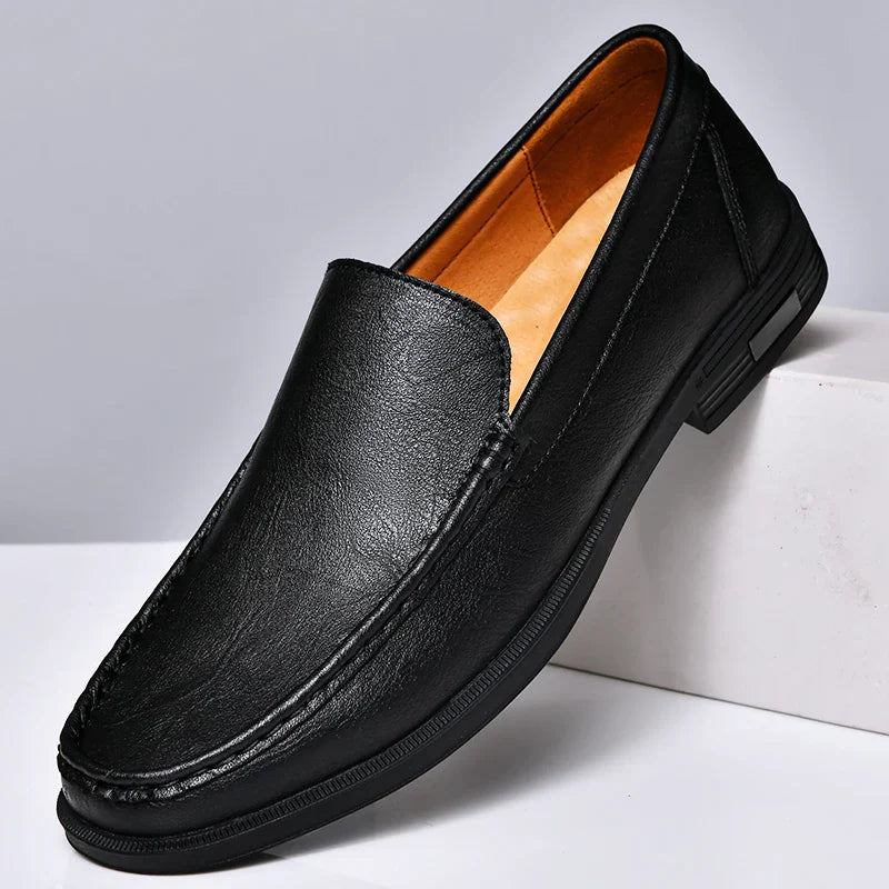 Carver Embossed Leather Loafers