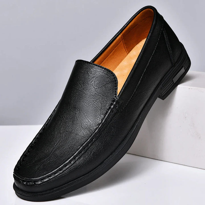 Carver Embossed Leather Loafers