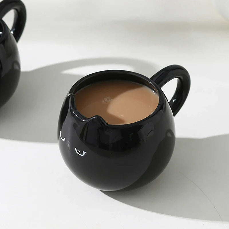 Midnight Cat Glazed Ceramic Mug