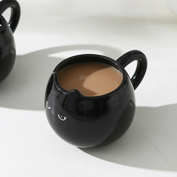Midnight Cat Glazed Ceramic Mug