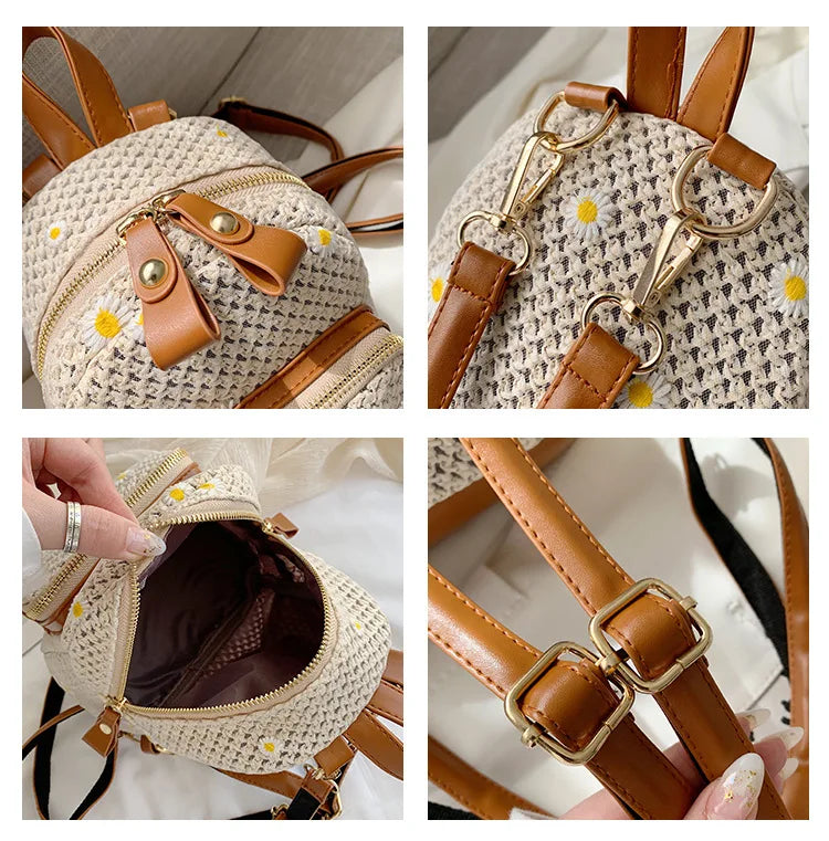 Petite Floré Embroidered Student Bag
