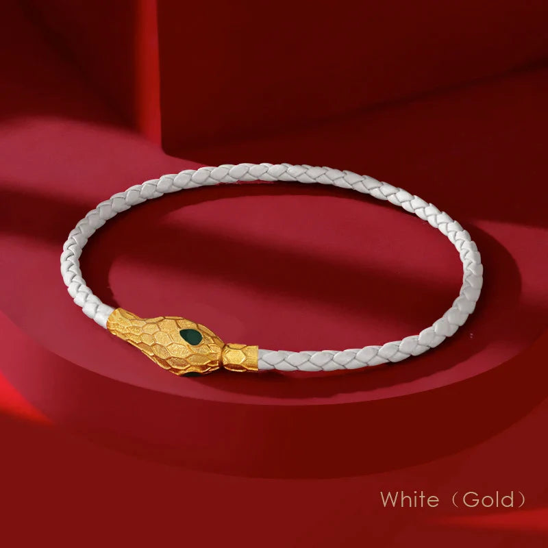 Aspis Viper Handwoven Leather Bracelet