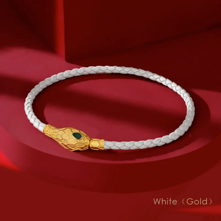 Aspis Viper Handwoven Leather Bracelet