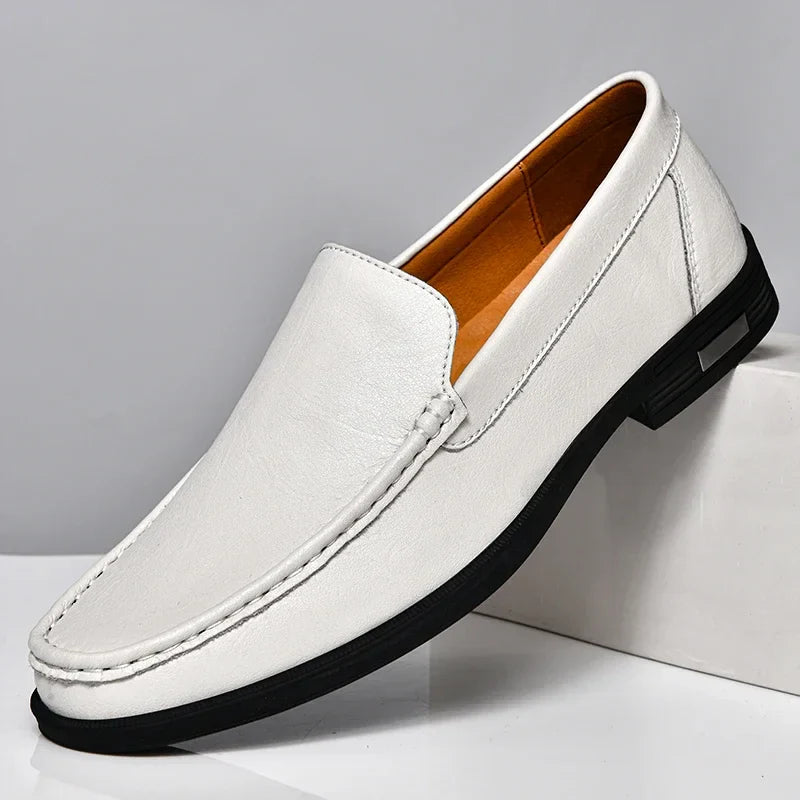 Carver Embossed Leather Loafers