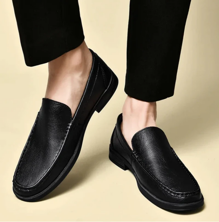 Carver Embossed Leather Loafers