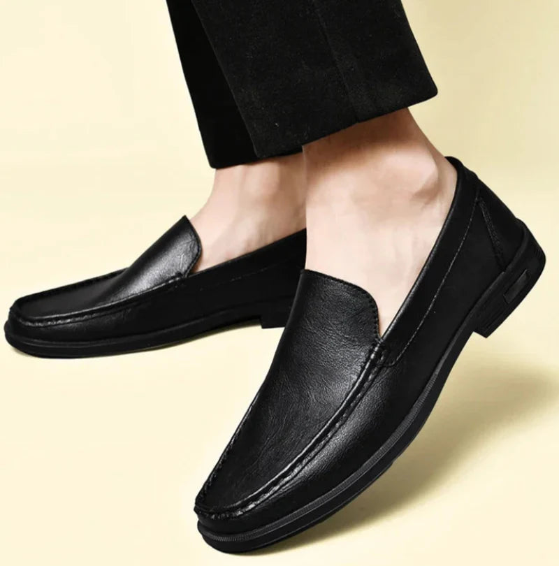 Carver Embossed Leather Loafers