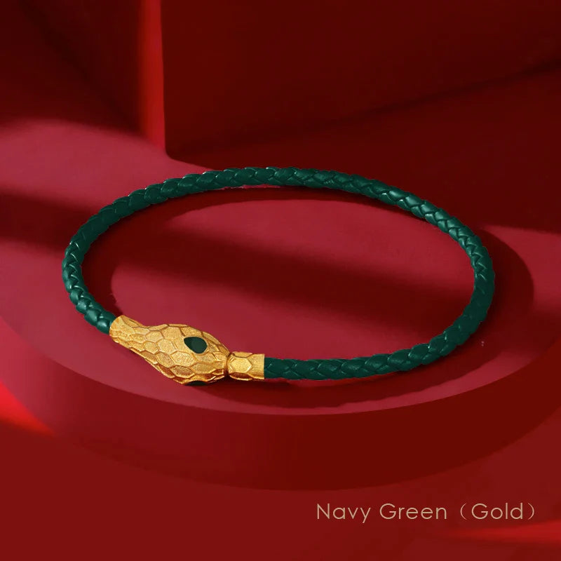 Aspis Viper Handwoven Leather Bracelet