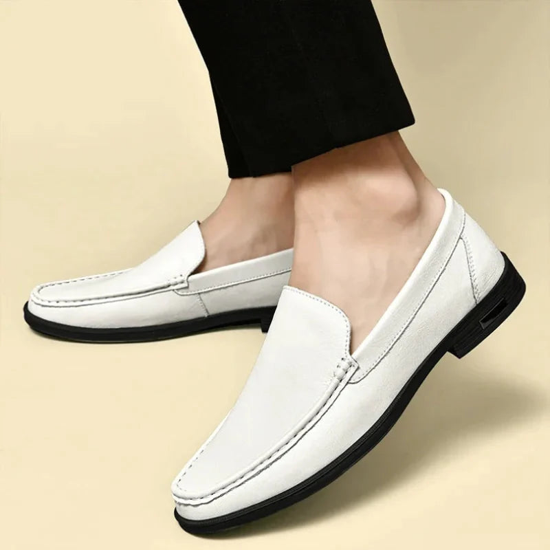 Carver Embossed Leather Loafers