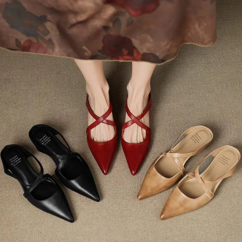 Cecilia Rose Genuine Leather Mules