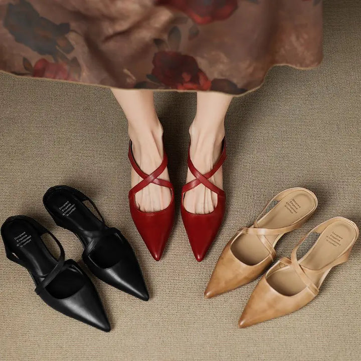 Cecilia Rose Genuine Leather Mules