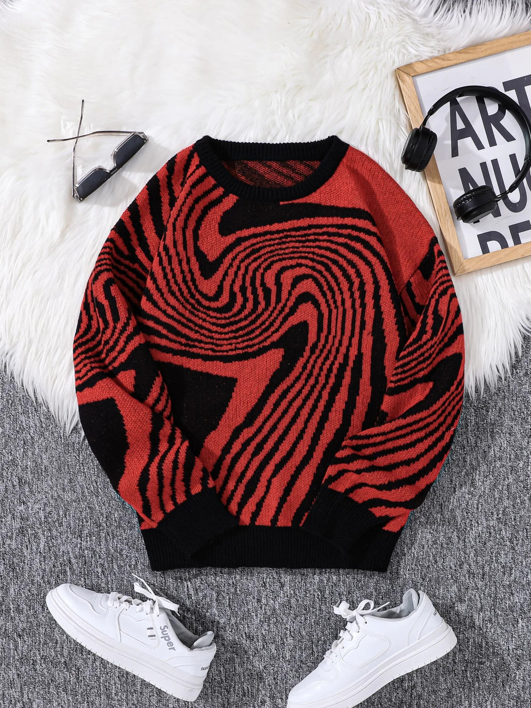 Cloudrift Abstract Wool Pullover