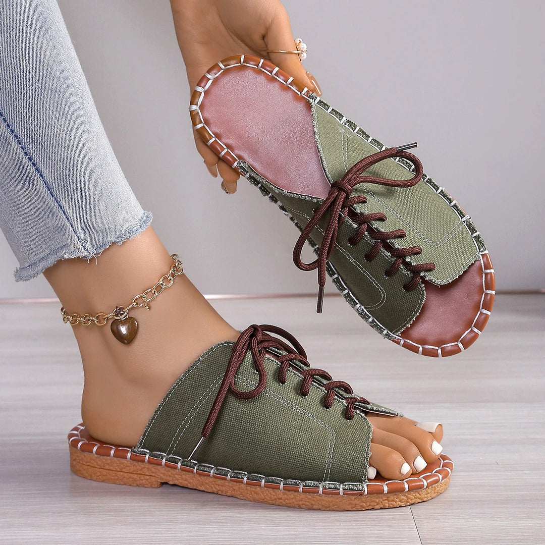 Prairie Fringe Denim Slippers