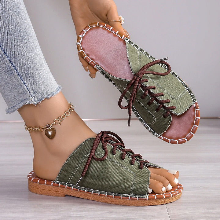 Prairie Fringe Denim Slippers