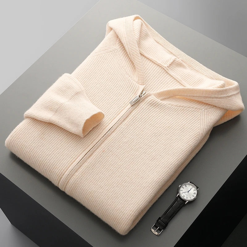 Merrick 100% Wool Zip-Up Hoodie