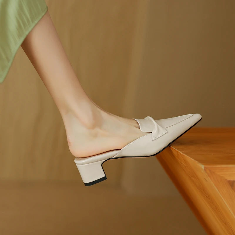 Alvéra Genuine Leather Mules