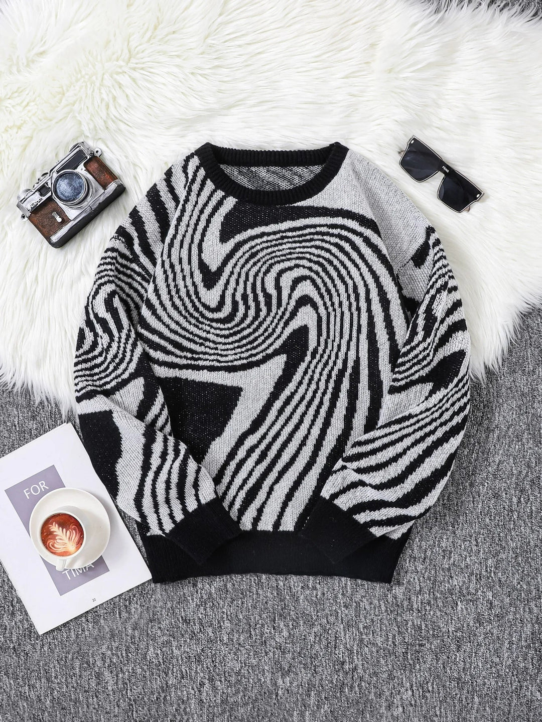 Cloudrift Abstract Wool Pullover
