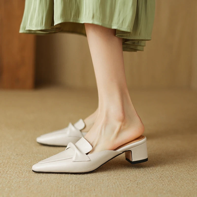 Alvéra Genuine Leather Mules